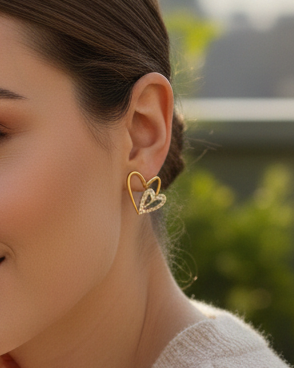 Aretes Dúo de Amor Kristal – Acero Inoxidable