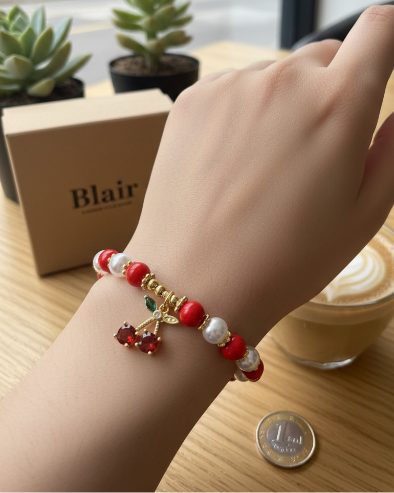 Pulsera Cherry Bliss Acero inoxidable 🍒✨